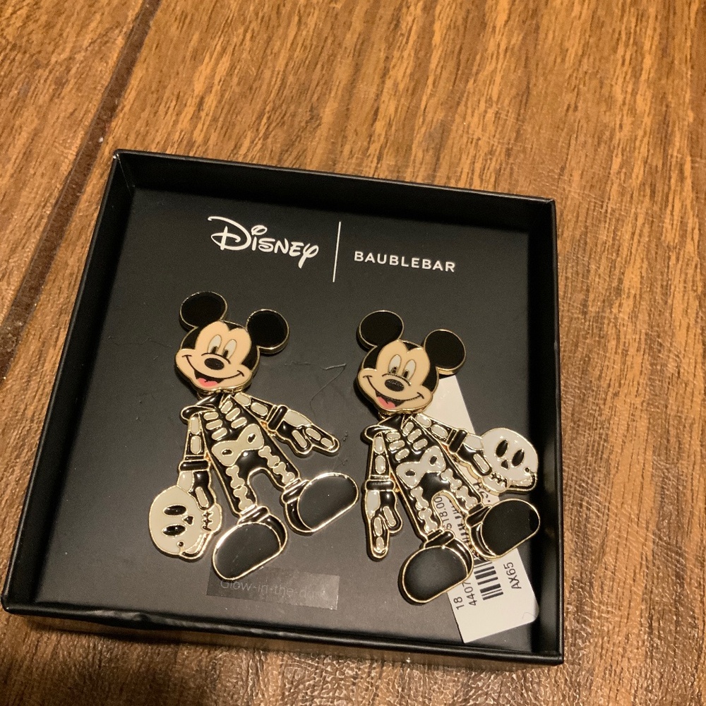 Baublebar skeleton Mickey earrings